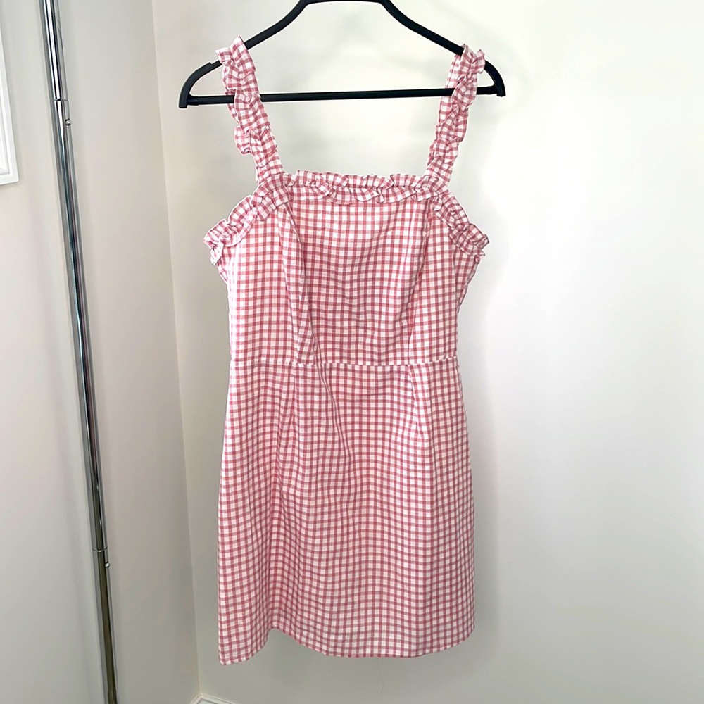 Gingham pink dress